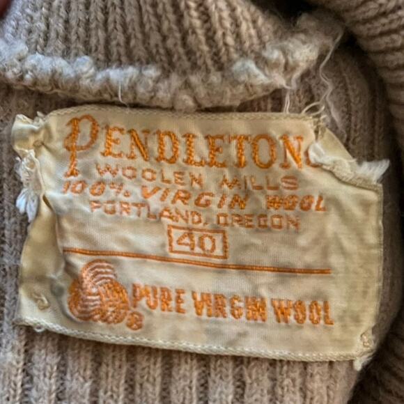 Pendleton Woolen Mills Sweater Cream Long Sleeve Vintage Turtleneck Pullover S - Picture 5 of 5